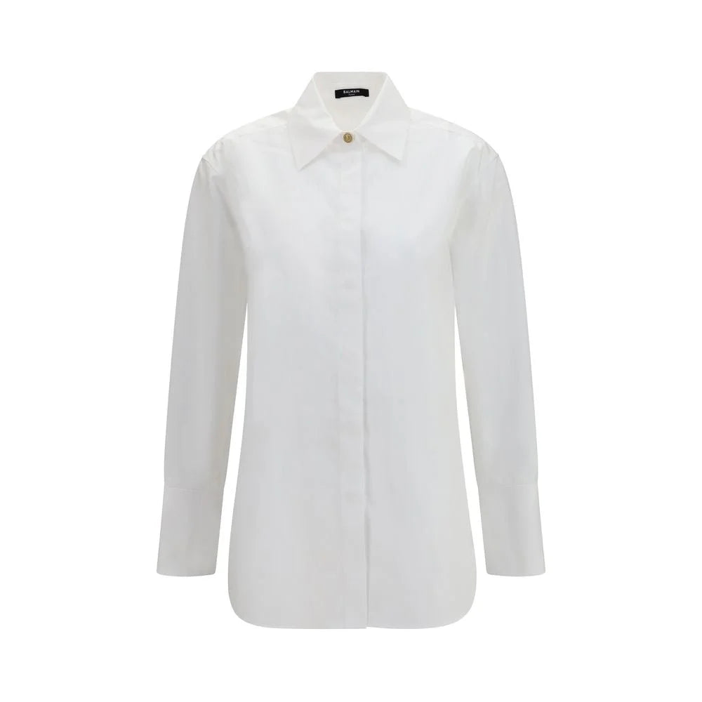 Balmain White Cotton Dress Shirt