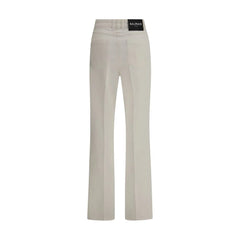 Balmain White Cotton Straight-Leg Jeans