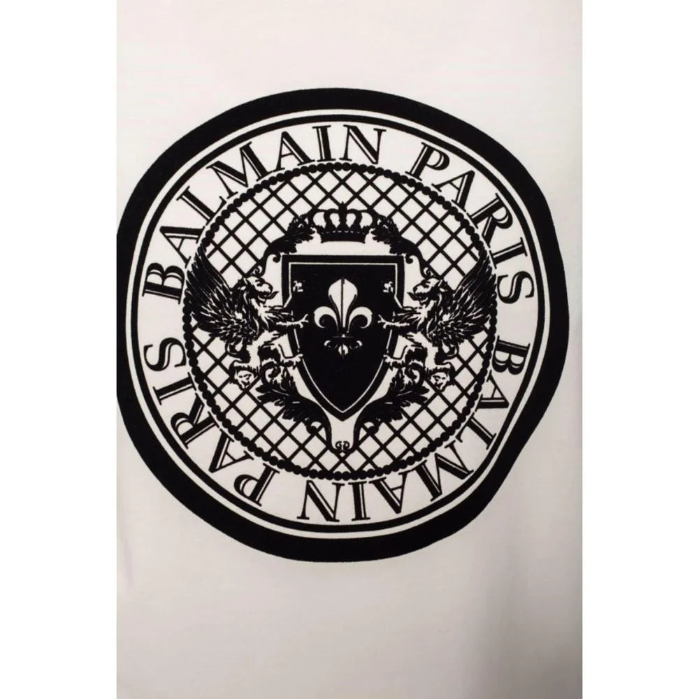 Balmain White Cotton Sweatshirt - 36