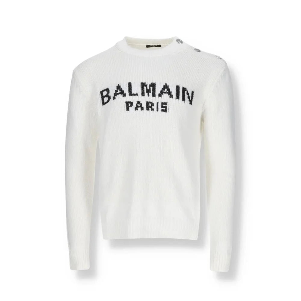 Balmain White Cotton Sweatshirt - L
