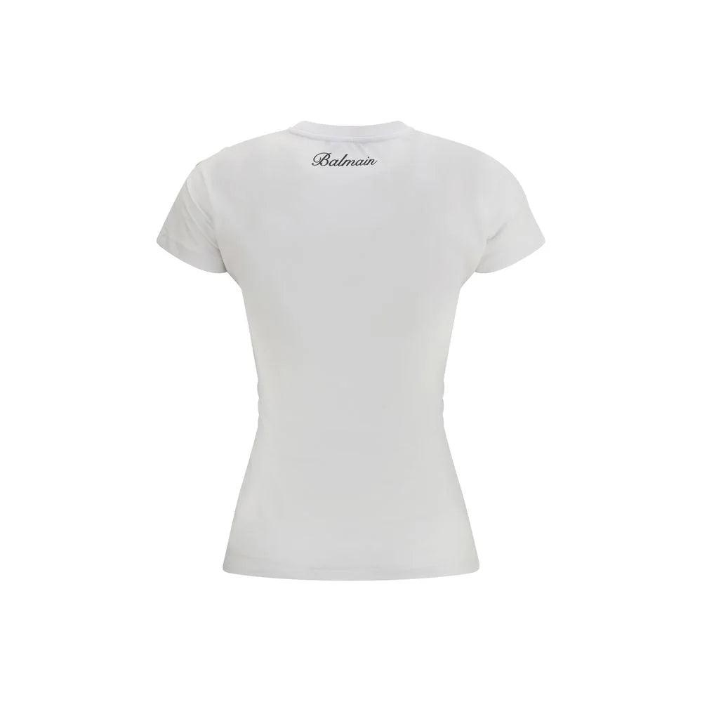 Balmain White Cotton T-Shirt