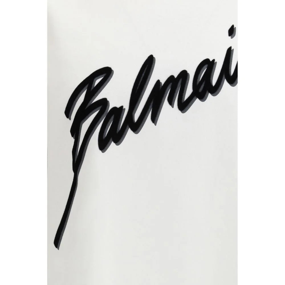 Balmain White Cotton T-Shirt