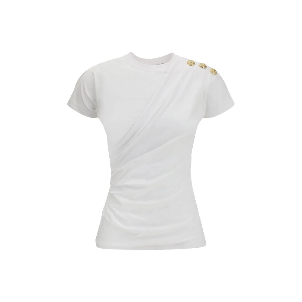 Balmain White Cotton T-Shirt