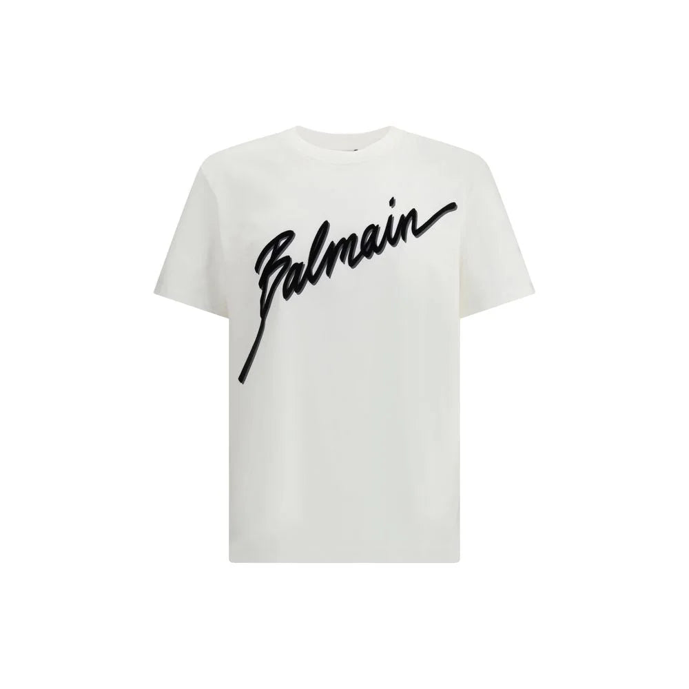 Balmain White Cotton T-Shirt