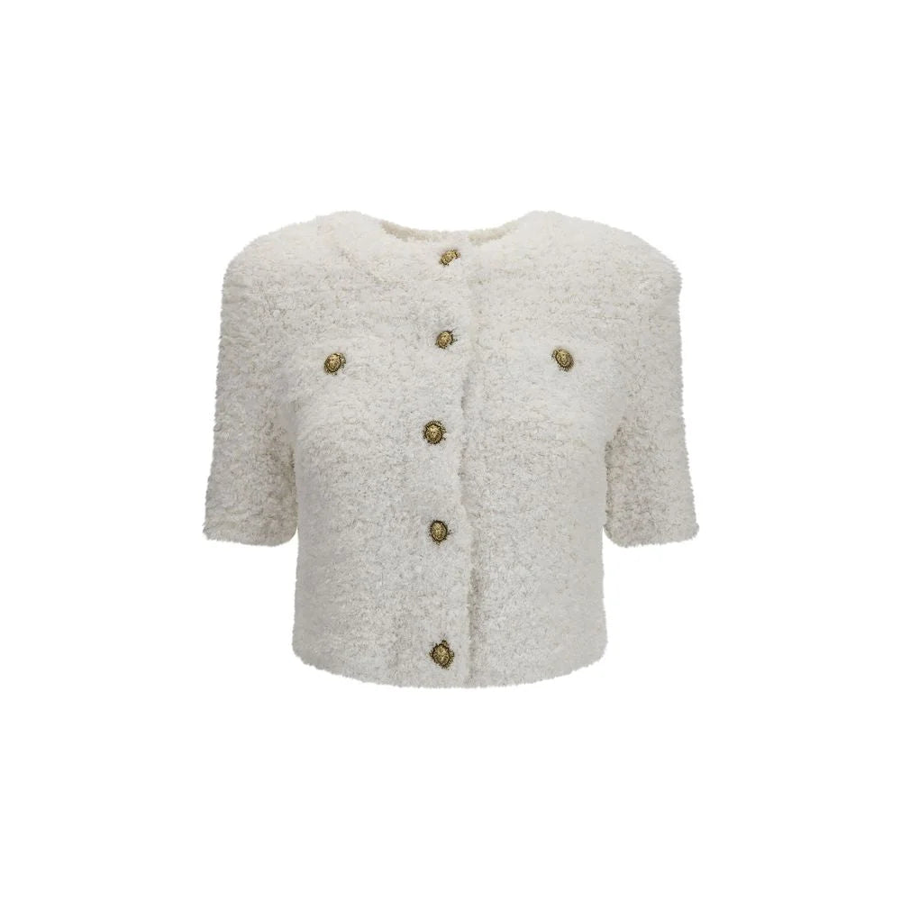 Balmain White Polyamide Cardigan