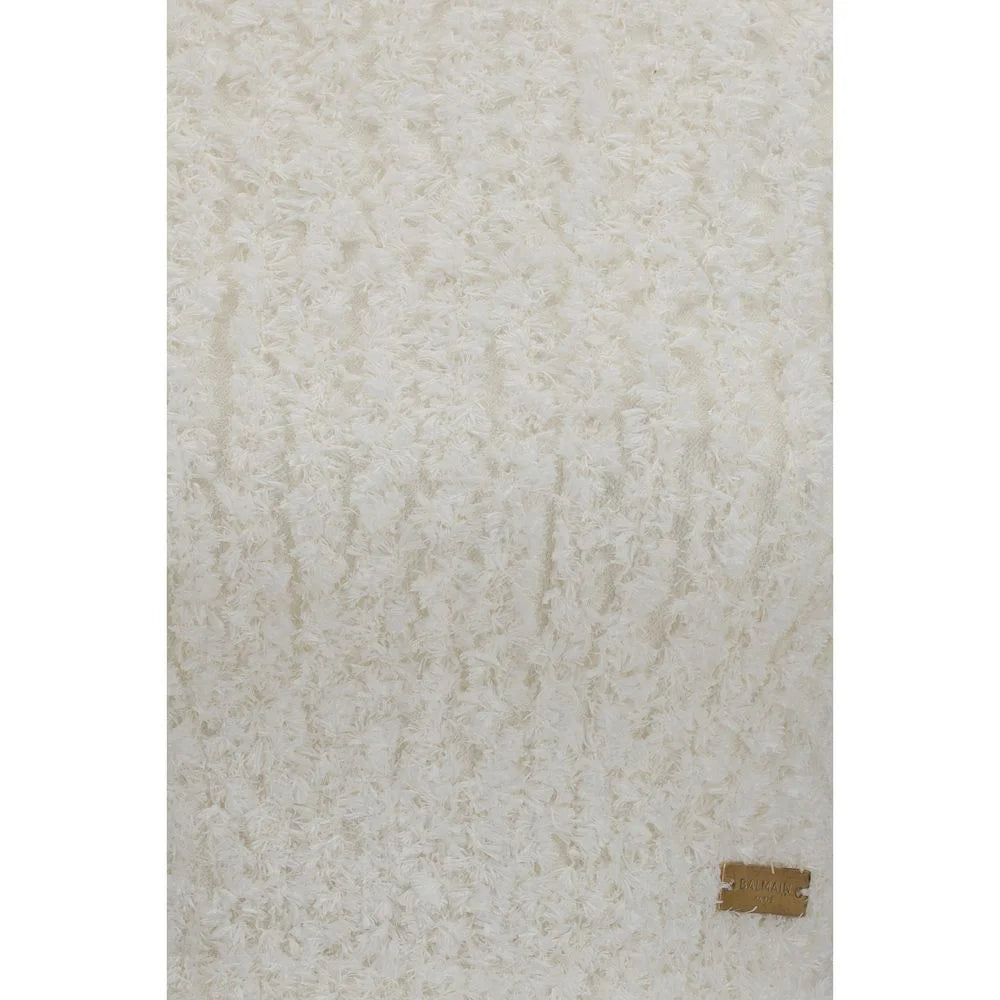 Balmain White Viscose Sleeveles T-Shirt