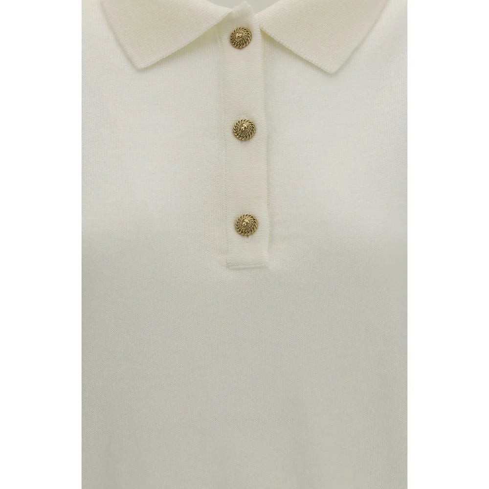 Balmain White Wool Oves Aries Polo Shirt