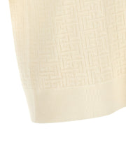 Balmain White Wool Polo Shirt