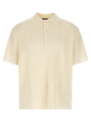 Balmain White Wool Polo Shirt