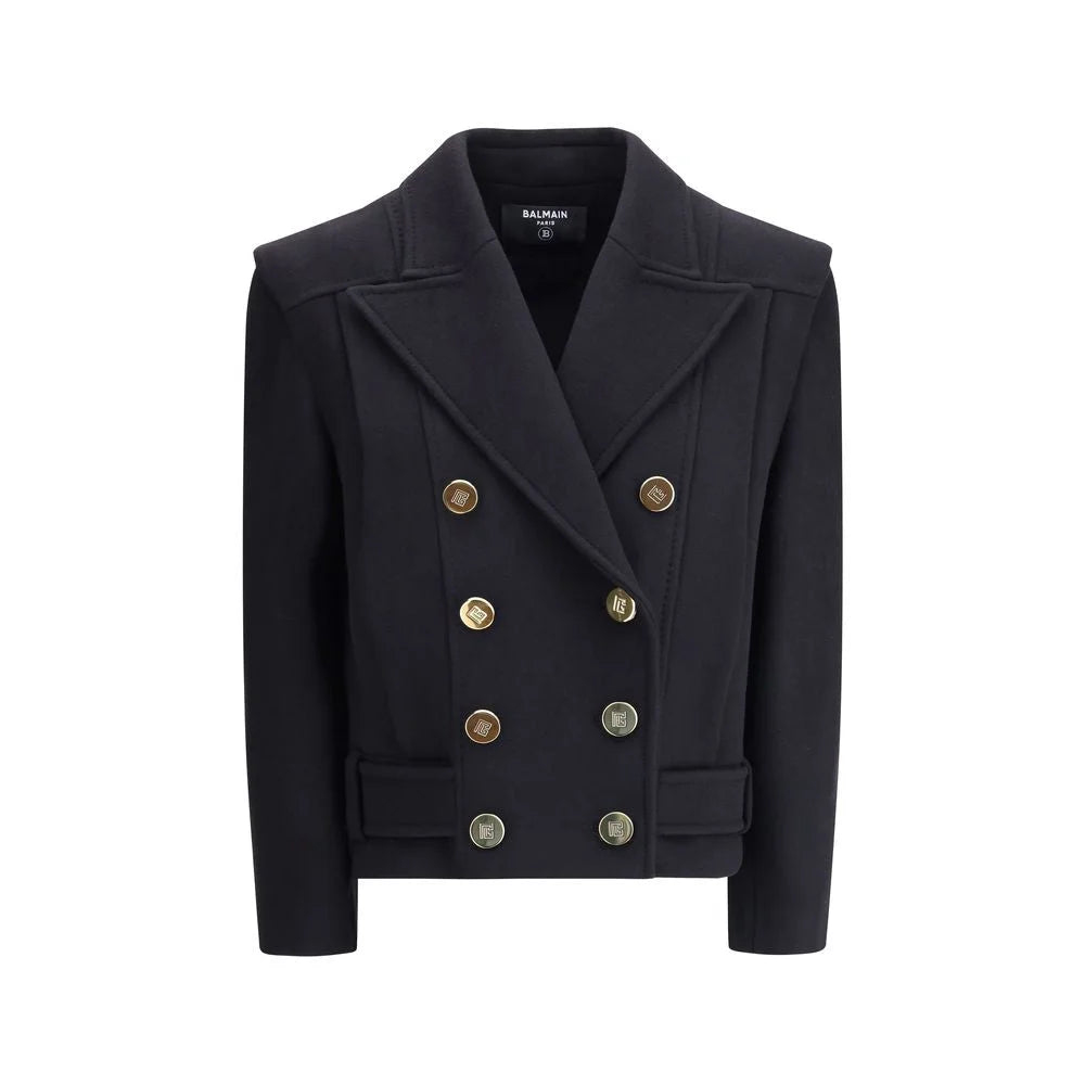Balmain Wool Double-breasted Coat - Overcoats