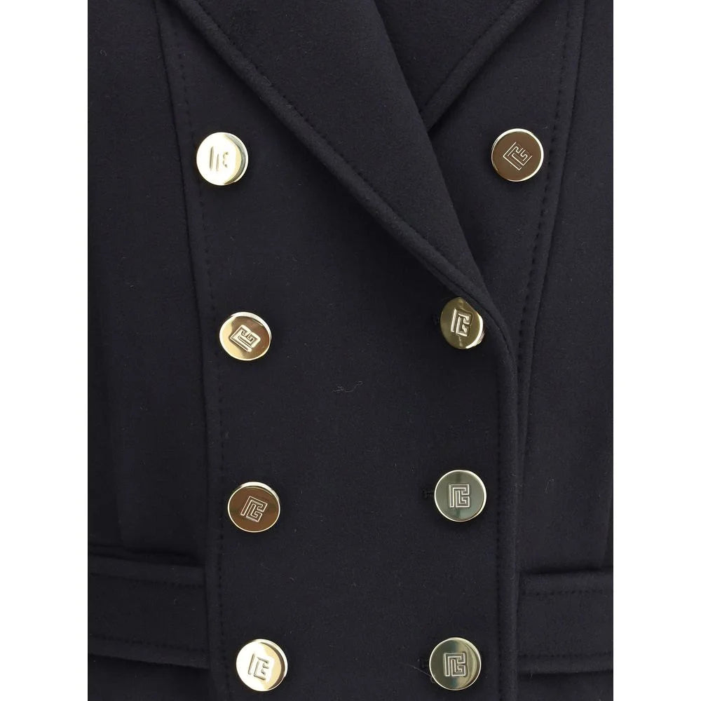 Balmain Wool Double-breasted Coat - Overcoats