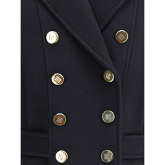 Balmain Wool Double-breasted Coat - Overcoats
