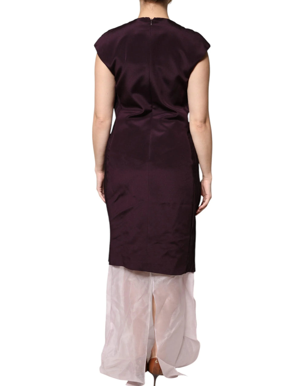 Barbara Casasola Brown Silk Short Sleeves Sheath Maxi Dress - IT40|S - Dresses