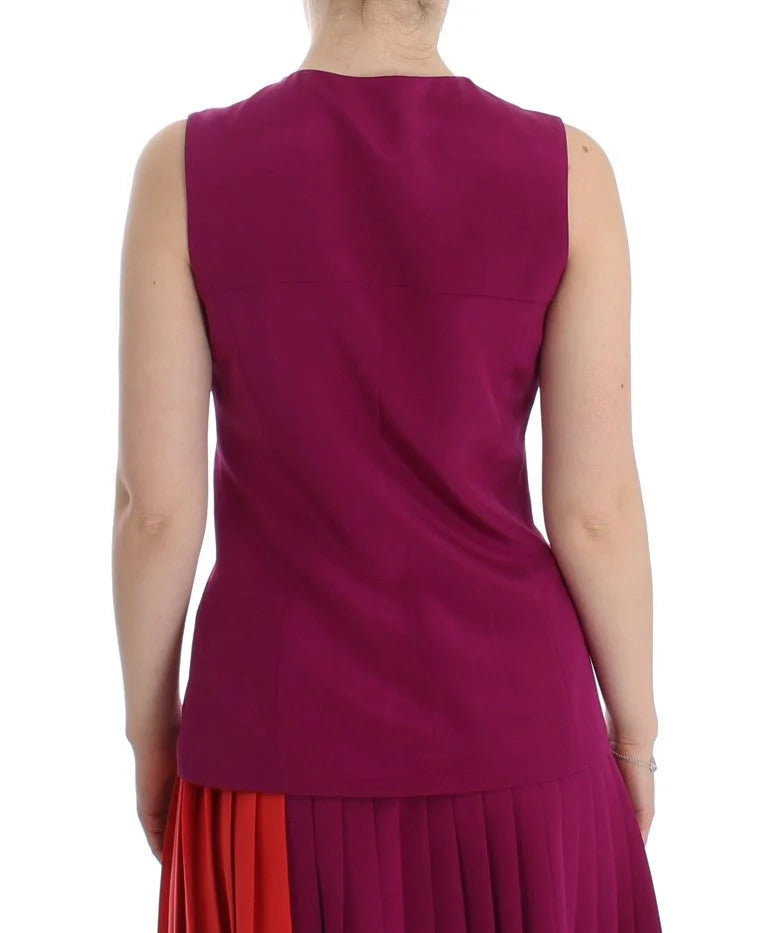 Barbara Casasola Purple Silk Sleeveless Blouse Top - IT42 | S - Blouses