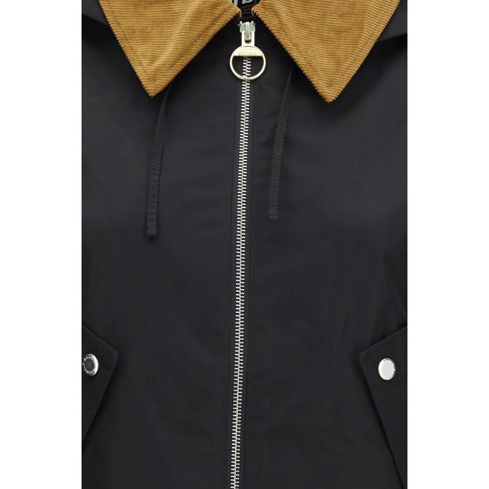 Barbour Black Cotton Rain Coat - 12