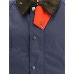 Barbour Waxed Jacket with a corded velvet collar - 34