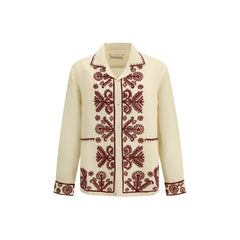 Baziszt Cream Hemp Pattern Shirt
