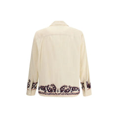 Baziszt Cream Silk Pattern Shirt