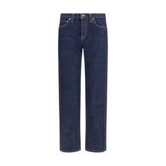 Khaite Blue Cotton Straight-Leg Jeans