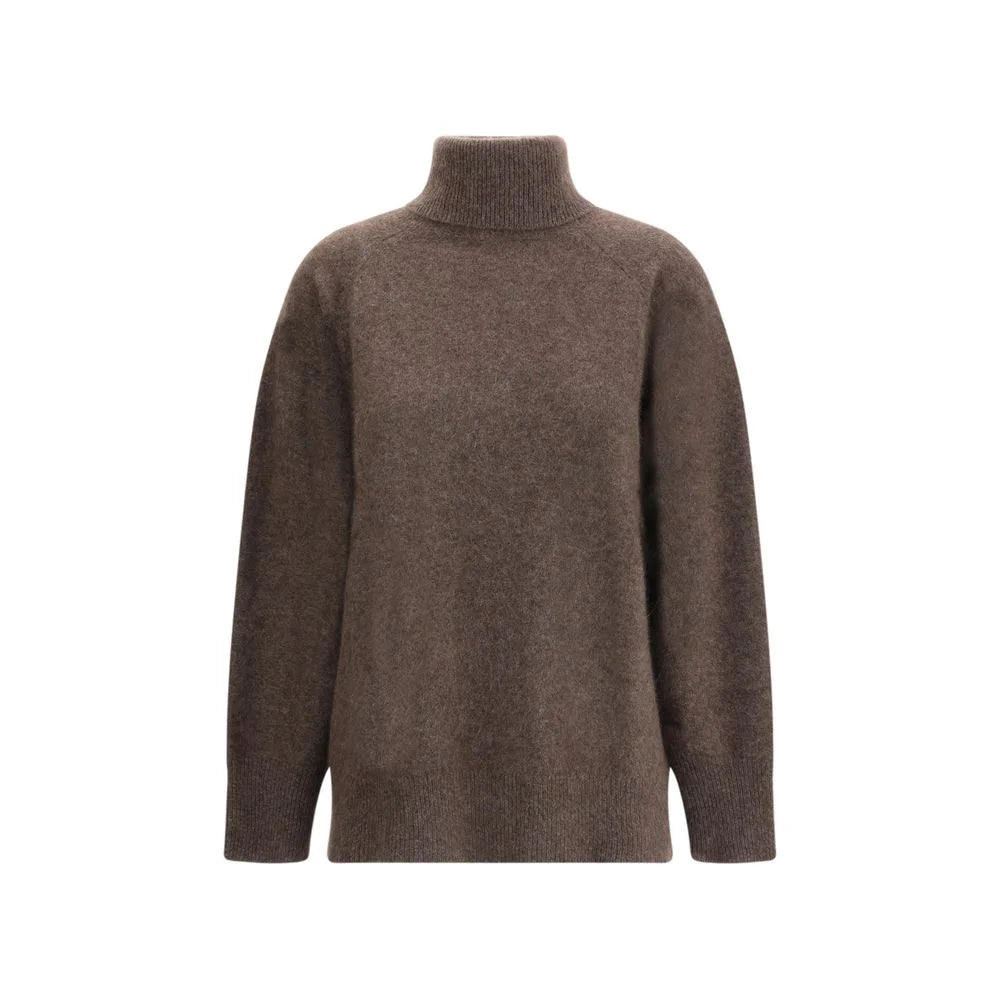 P.A.R.O.S.H. Brown Horsehair Turtleneck - L