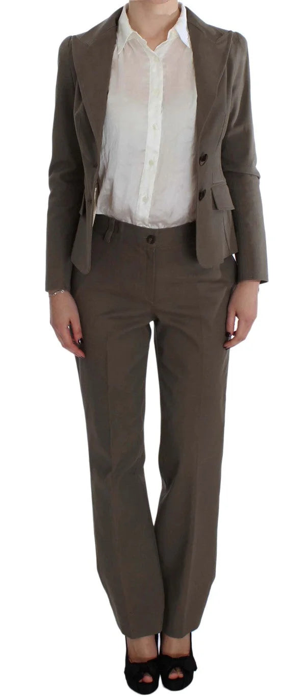 BENCIVENGA Beige Wool Cotton Suit - Pant Suits