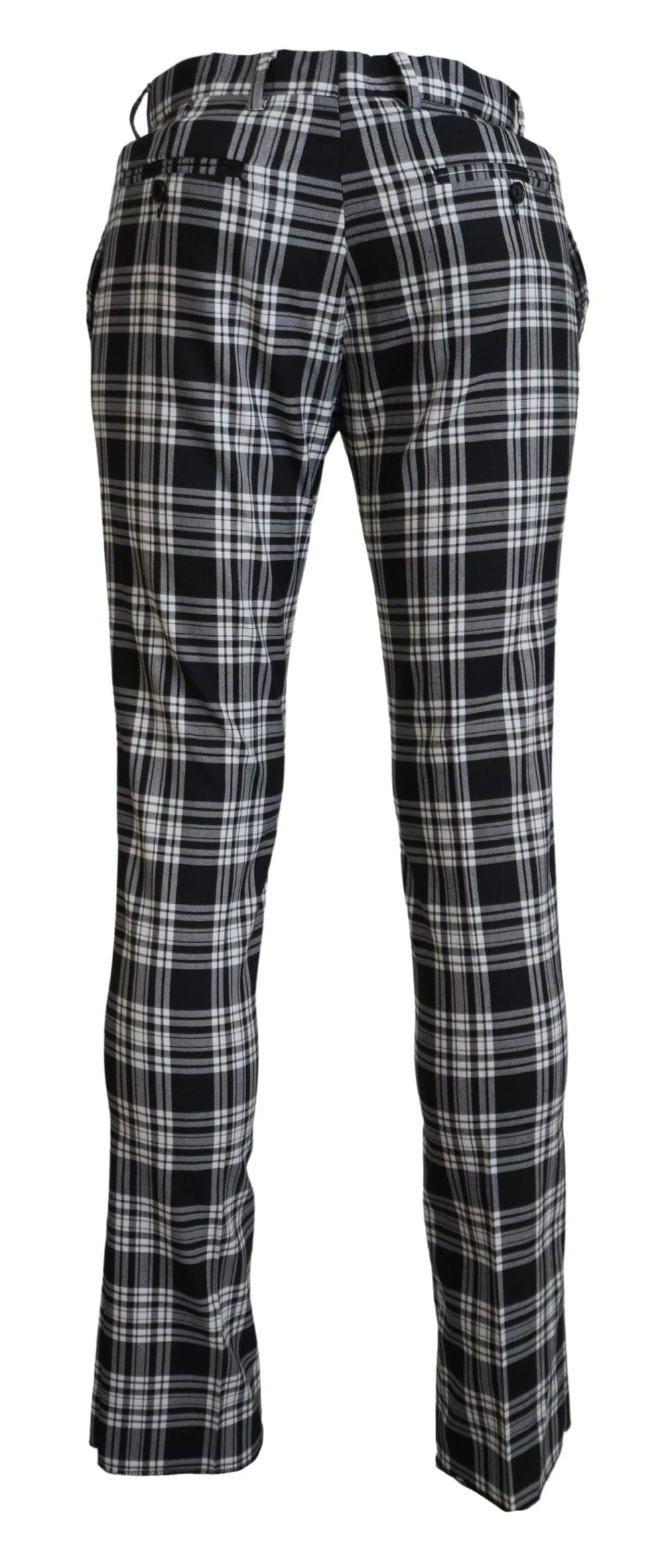 BENCIVENGA Black Checkered Cotton Men Casual Pants - IT48 | M - Trousers