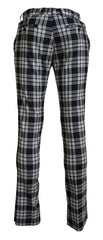 BENCIVENGA Black Checkered Cotton Men Casual Pants - IT48 | M - Trousers
