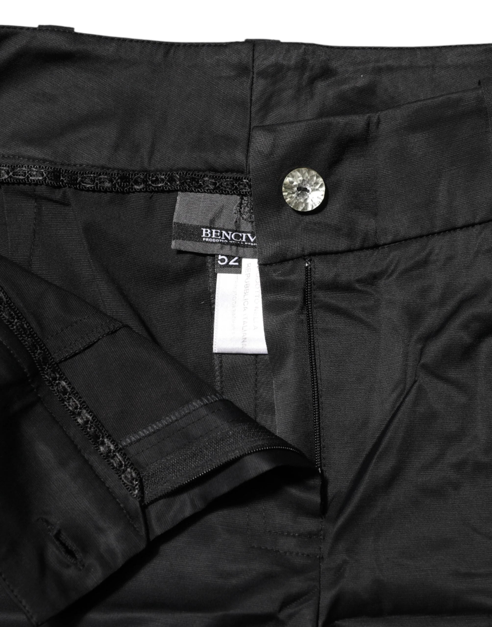 BENCIVENGA Black Cotton Blend Cropped Straight Leg Pants - IT52 | XL - Trousers