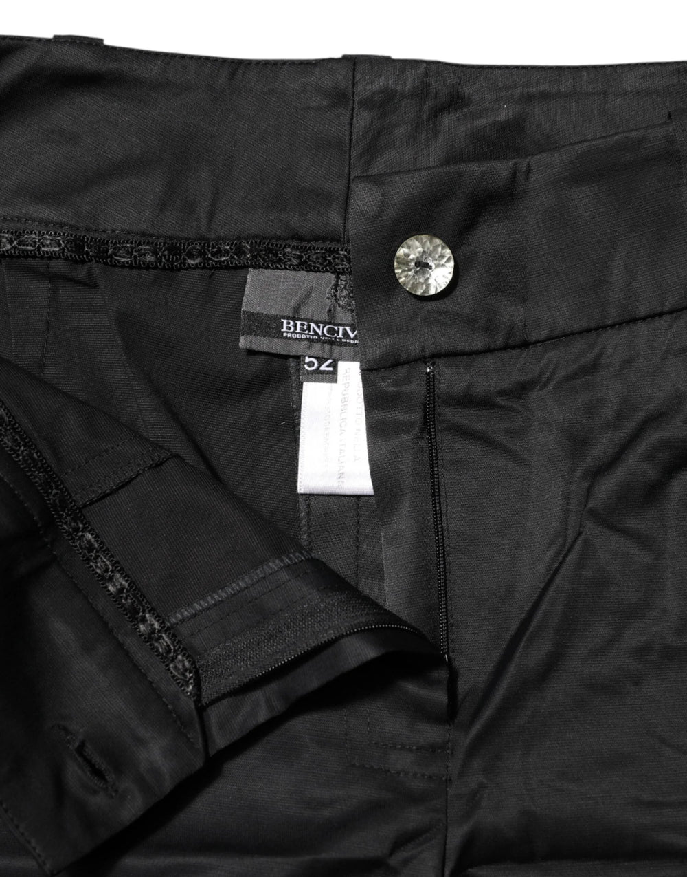 BENCIVENGA Black Cotton Blend Cropped Straight Leg Pants - IT52 | XL - Trousers