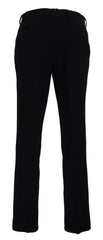BENCIVENGA Black Cotton Straight Fit Men Formal Pants - IT48 | M - Trousers