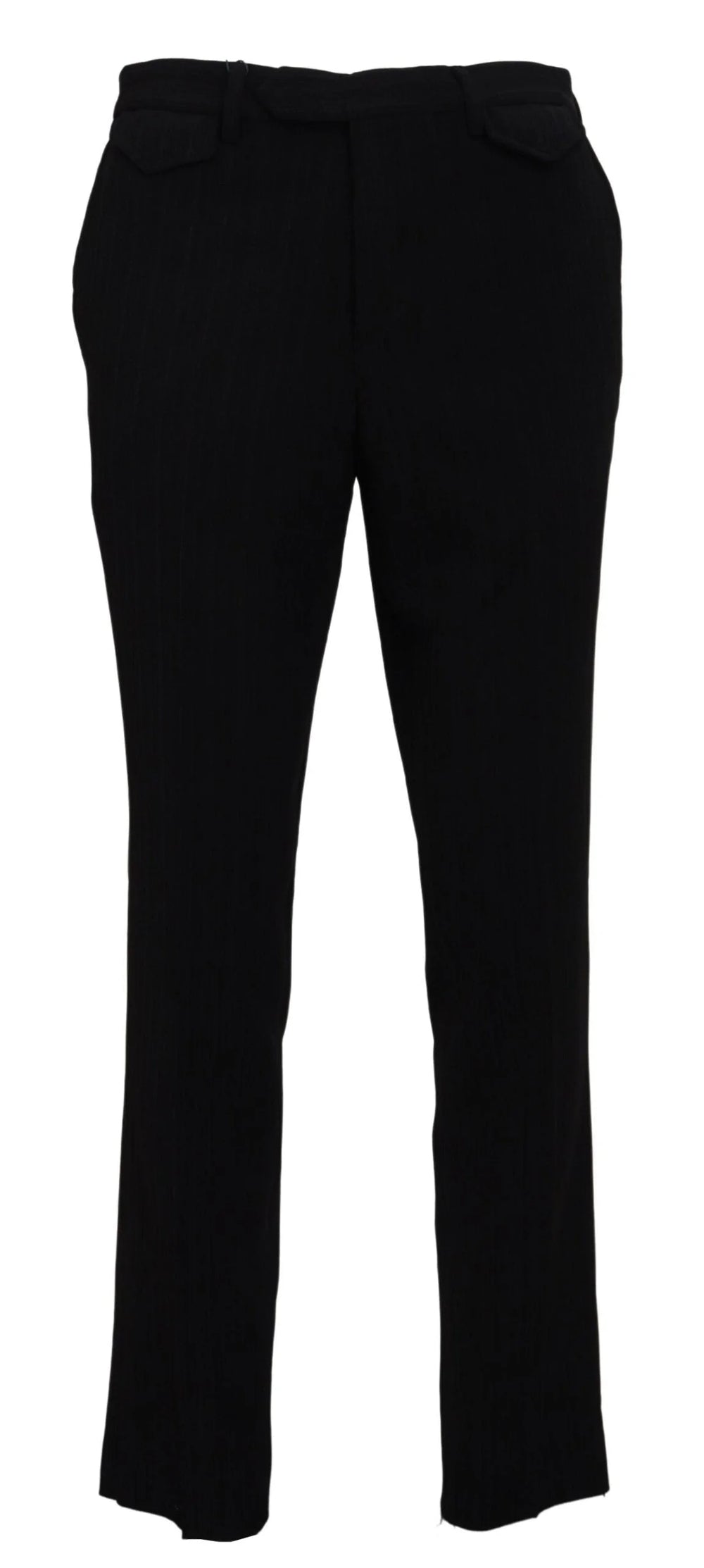 BENCIVENGA Black Cotton Straight Fit Men Formal Pants - IT48 | M - Trousers