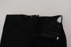 BENCIVENGA Black Cotton Straight Fit Men Formal Pants - IT48 | M - Trousers