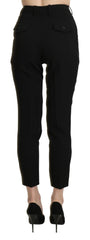 BENCIVENGA Black High Waist Skinny Cropped Dress Trouser Pant - IT40|S - Trousers