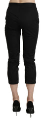 BENCIVENGA Black High Waist Skinny Cropped Dress Trouser Pants - IT44|L - Trousers