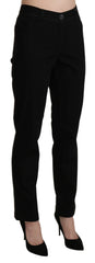 BENCIVENGA Black High Waist Straight Casual Trouser Pant - Trousers
