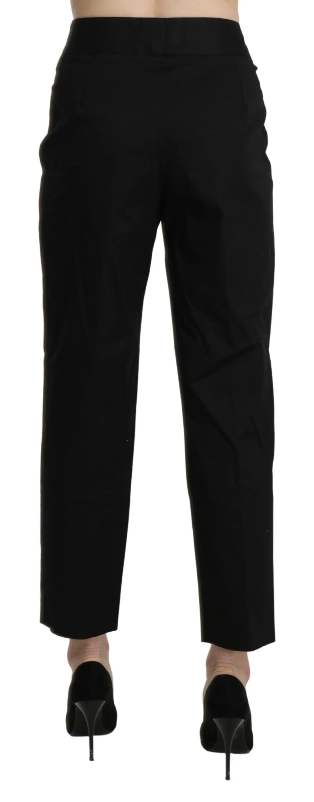BENCIVENGA Black High Waist Straight Cropped Dress Pants - IT44|L - Trousers