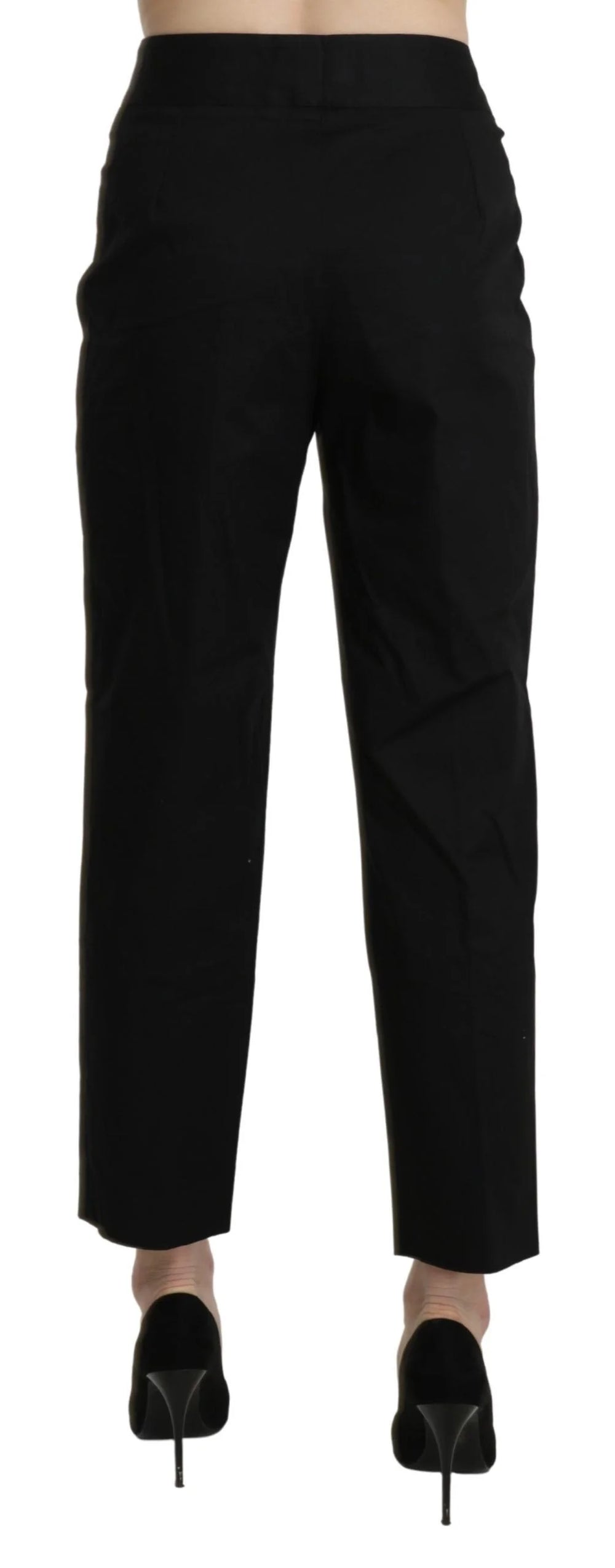 BENCIVENGA Black High Waist Straight Cropped Dress Pants - IT44|L - Trousers