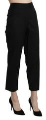 BENCIVENGA Black High Waist Straight Cropped Dress Pants - IT44|L - Trousers
