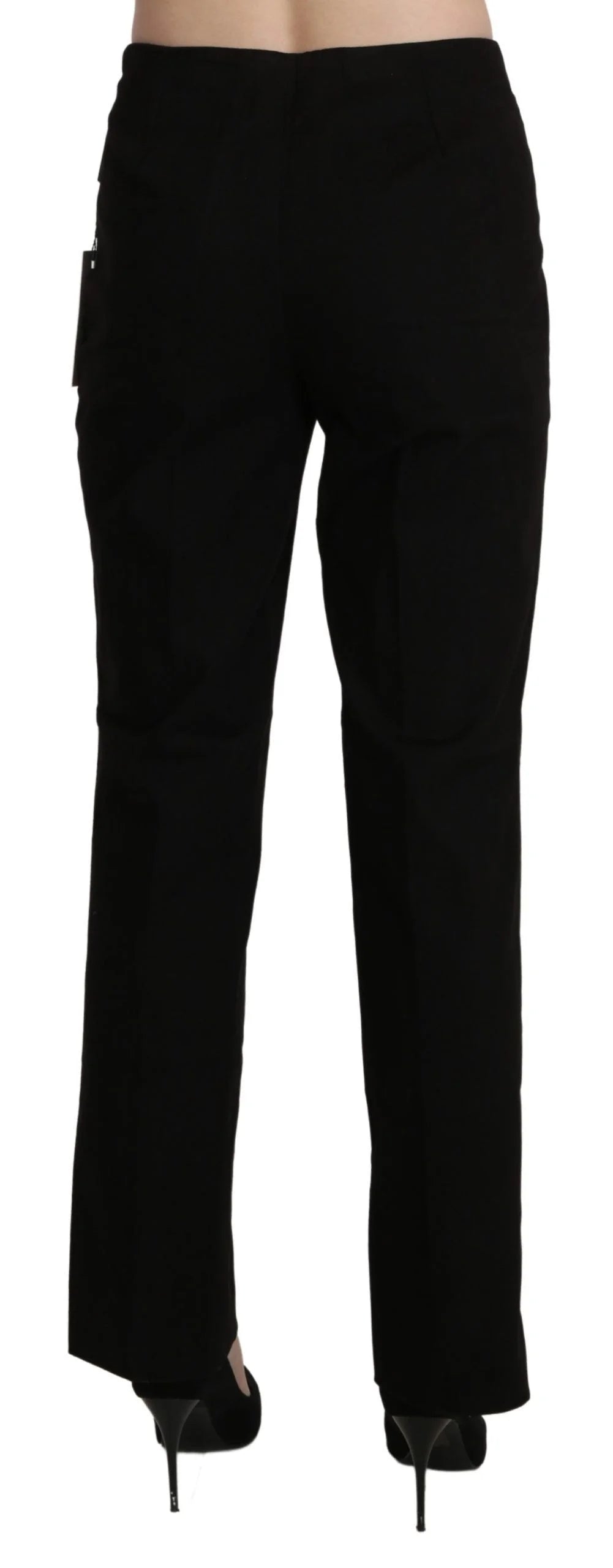 BENCIVENGA Black High Waist Straight Dress Trouser Pant - Trousers