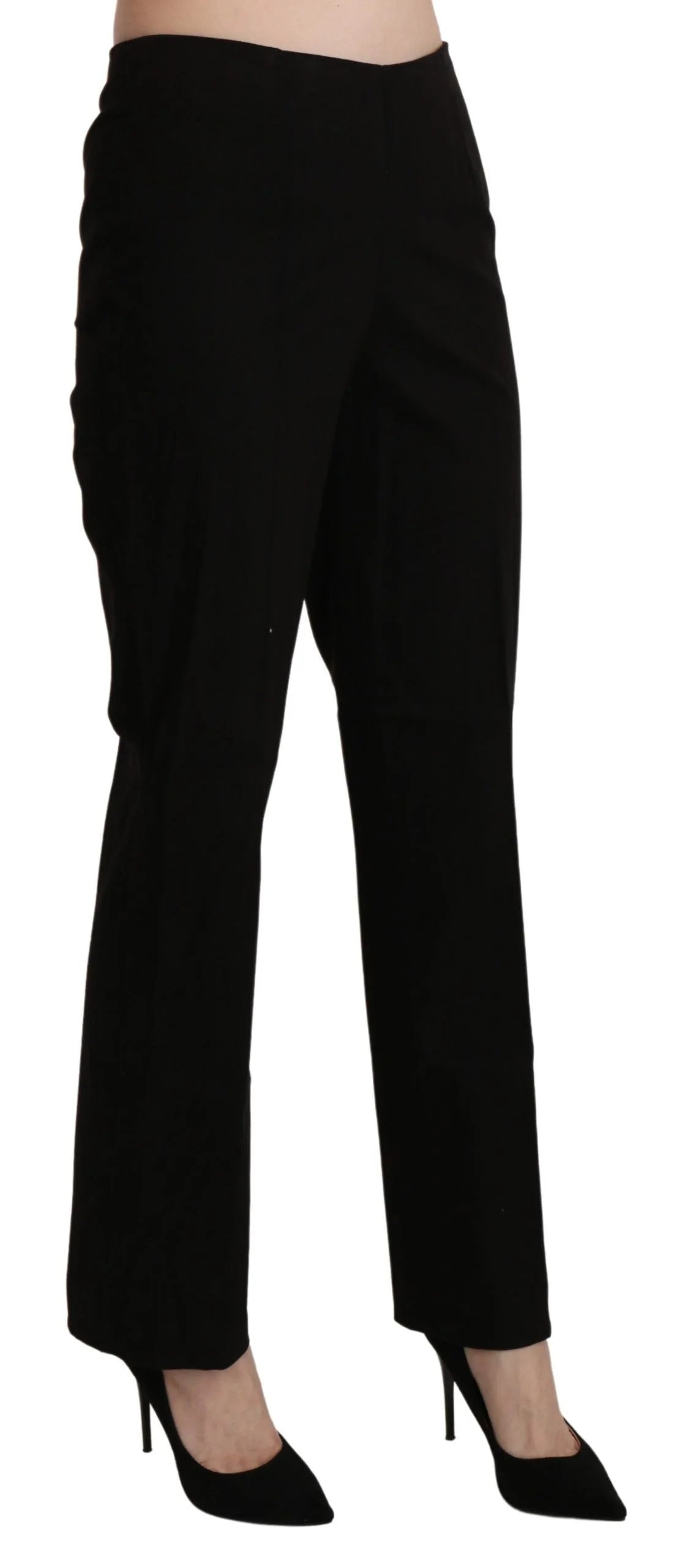 BENCIVENGA Black High Waist Straight Dress Trouser Pant - Trousers