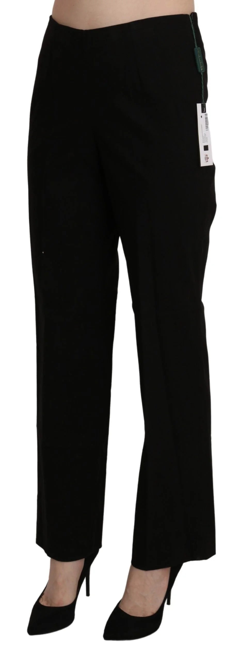 BENCIVENGA Black High Waist Straight Dress Trouser Pant - Trousers
