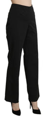 BENCIVENGA Black High Waist Straight Dress Trouser Pants - IT46|XL - Trousers