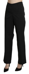 BENCIVENGA Black High Waist Straight Dress Trouser Pants - IT46|XL - Trousers