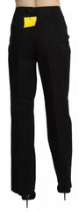 BENCIVENGA Black High Waist Straight Dress Trouser Pants - IT48|XXL - Trousers