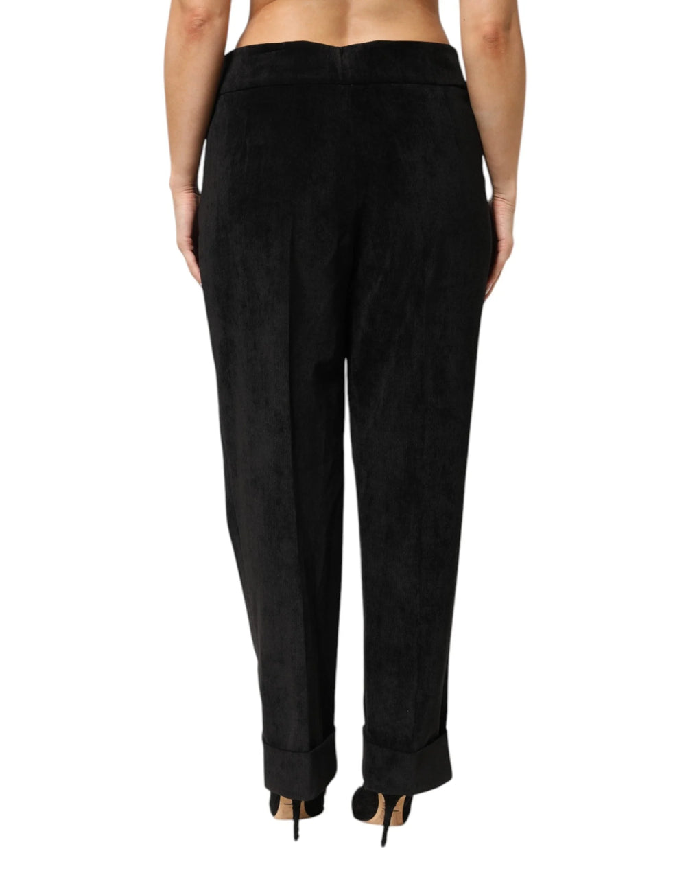 BENCIVENGA Black High Waist Straight Dress Trouser Pants - IT52 | XL - Trousers