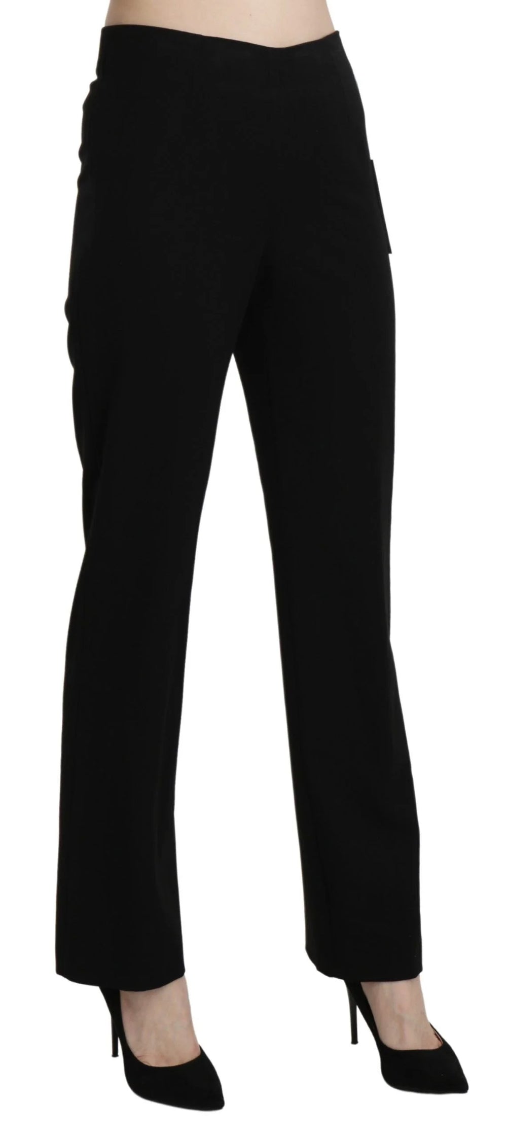 BENCIVENGA Black High Waist Straight Formal Dress Trouser - IT44|L - Trousers