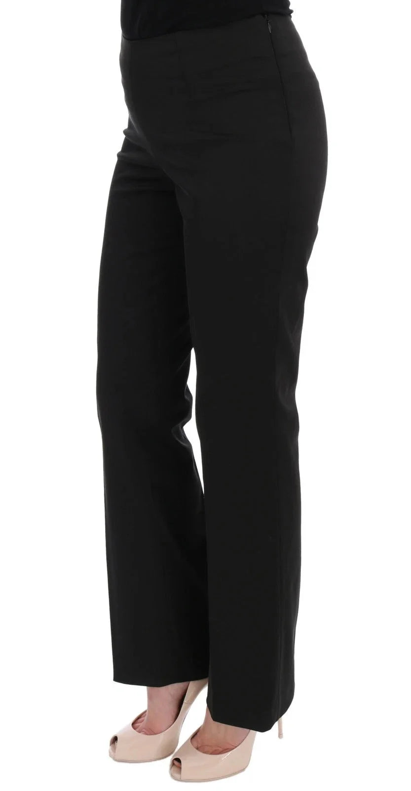 BENCIVENGA Black Stretch Straight Fit Dress Trousers Pants - IT42 | S - Trousers
