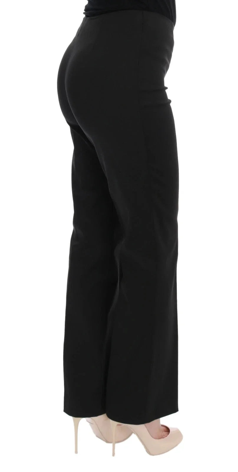 BENCIVENGA Black Stretch Straight Fit Dress Trousers Pants - IT42 | S - Trousers