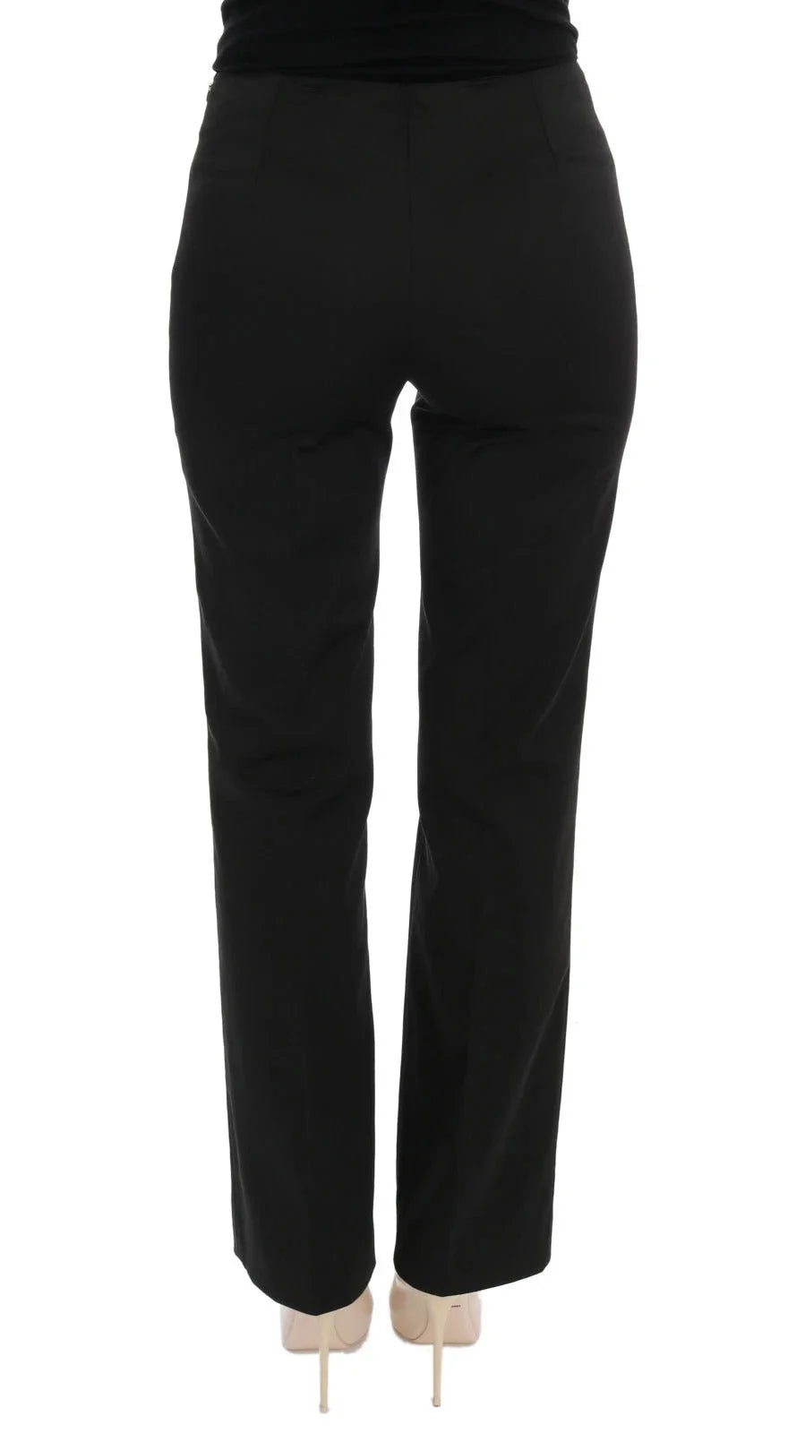 BENCIVENGA Black Stretch Straight Fit Dress Trousers Pants - IT42 | S - Trousers