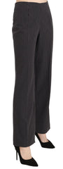BENCIVENGA Black Striped Cotton Sretch Dress Trousers Pants - IT42|M - Trousers